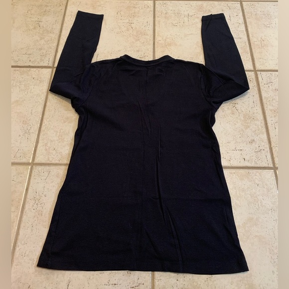 Reflections Black V-Neck Long Sleeve Shirt Size M - Picture 4 of 5